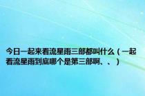 今日一起来看流星雨三部都叫什么（一起看流星雨到底哪个是第三部啊、、）