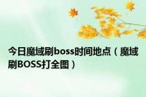 今日魔域刷boss时间地点（魔域刷BOSS打全图）