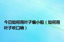 今日如何用叶子编小船（如何用叶子吹口哨）