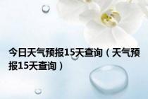 今日天气预报15天查询（天气预报15天查询）