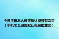 今日手机怎么设置默认视频有声音（手机怎么设置默认视频播放器）