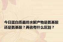 今日蛋白质最终水解产物是氨基酸还是氨基酸？两者有什么区别？