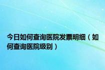 今日如何查询医院发票明细（如何查询医院级别）