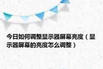 今日如何调整显示器屏幕亮度（显示器屏幕的亮度怎么调整）