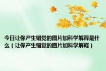 今日让你产生错觉的图片加科学解释是什么（让你产生错觉的图片加科学解释）