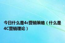 今日什么是4c营销策略（什么是4C营销理论）