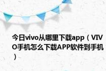 今日vivo从哪里下载app（VIVO手机怎么下载APP软件到手机）