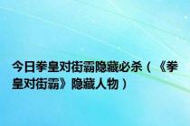 今日拳皇对街霸隐藏必杀（《拳皇对街霸》隐藏人物）