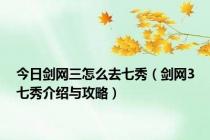 今日剑网三怎么去七秀（剑网3七秀介绍与攻略）