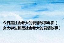 今日黑社会老大的爱情故事电影（女大学生和黑社会老大的爱情故事）