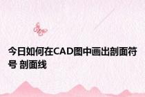 今日如何在CAD图中画出剖面符号 剖面线