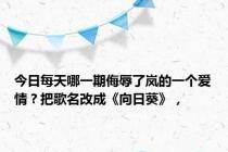 今日每天哪一期侮辱了岚的一个爱情？把歌名改成《向日葵》，