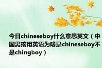 今日chineseboy什么意思英文（中国男孩用英语为啥是chineseboy不是chingboy）