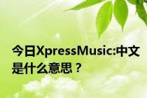 今日XpressMusic:中文是什么意思？