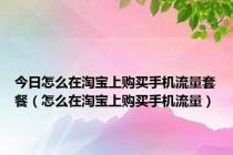 今日怎么在淘宝上购买手机流量套餐（怎么在淘宝上购买手机流量）