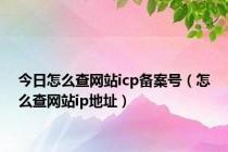 今日怎么查网站icp备案号（怎么查网站ip地址）