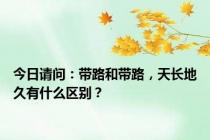 今日请问：带路和带路，天长地久有什么区别？