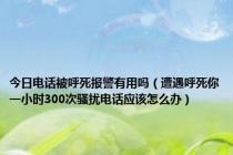 今日电话被呼死报警有用吗（遭遇呼死你一小时300次骚扰电话应该怎么办）