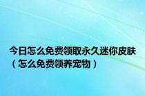 今日怎么免费领取永久迷你皮肤（怎么免费领养宠物）