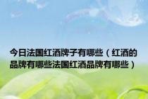 今日法国红酒牌子有哪些（红酒的品牌有哪些法国红酒品牌有哪些）