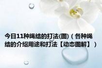 今日11种绳结的打法(图)（各种绳结的介绍用途和打法【动态图解】）