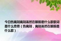 今日伤离别离别虽然在眼前是什么歌歌词是什么意思（伤离别，离别虽然在眼前是什么歌）