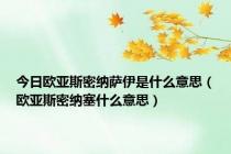 今日欧亚斯密纳萨伊是什么意思（欧亚斯密纳塞什么意思）