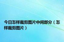 今日怎样裁剪图片中间部分（怎样裁剪图片）