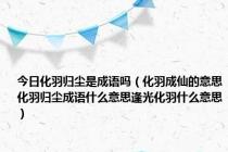 今日化羽归尘是成语吗（化羽成仙的意思化羽归尘成语什么意思逢光化羽什么意思）