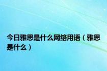 今日雅思是什么网络用语（雅思是什么）