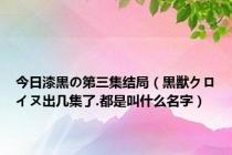 今日漆黒の第三集结局（黒獣クロイヌ出几集了.都是叫什么名字）