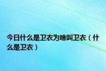 今日什么是卫衣为啥叫卫衣（什么是卫衣）