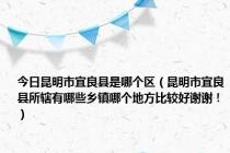 今日昆明市宜良县是哪个区（昆明市宜良县所辖有哪些乡镇哪个地方比较好谢谢！）