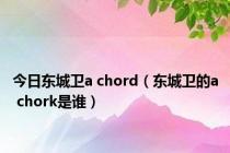 今日东城卫a chord（东城卫的a chork是谁）