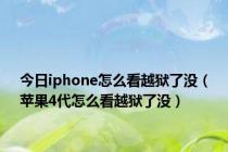 今日iphone怎么看越狱了没（苹果4代怎么看越狱了没）