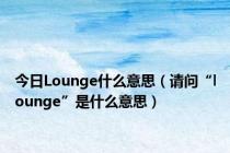 今日Lounge什么意思（请问“lounge”是什么意思）