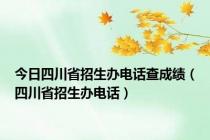 今日四川省招生办电话查成绩（四川省招生办电话）