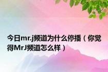 今日mr.j频道为什么停播（你觉得MrJ频道怎么样）