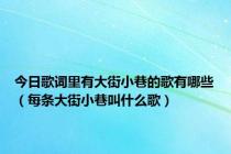 今日歌词里有大街小巷的歌有哪些（每条大街小巷叫什么歌）