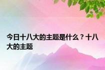 今日十八大的主题是什么？十八大的主题