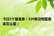 今日5个留言条（520条空间留言该怎么留）