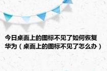 今日桌面上的图标不见了如何恢复华为（桌面上的图标不见了怎么办）