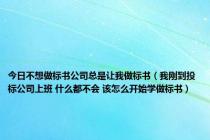 今日不想做标书公司总是让我做标书（我刚到投标公司上班 什么都不会 该怎么开始学做标书）