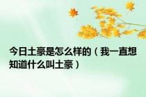 今日土豪是怎么样的（我一直想知道什么叫土豪）