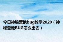 今日神秘营地bug教学2020（神秘营地BUG怎么出去）