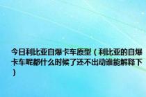 今日利比亚自爆卡车原型（利比亚的自爆卡车呢都什么时候了还不出动谁能解释下）