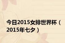 今日2015女排世界杯（2015年七夕）