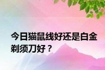 今日猫鼠线好还是白金剃须刀好？