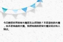 今日魔兽世界的绿火鹰是怎么得到的？不是退化的火鹰，也不是纯血的火鹰。我想知道的是绿火鹰没见过有人骑过。