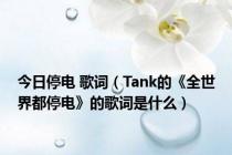 今日停电 歌词（Tank的《全世界都停电》的歌词是什么）